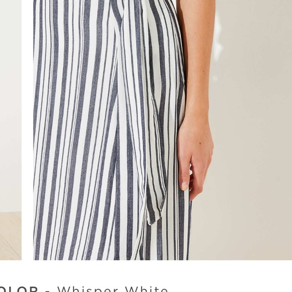 White and navy striped midi skirt - Picture 3 of 5